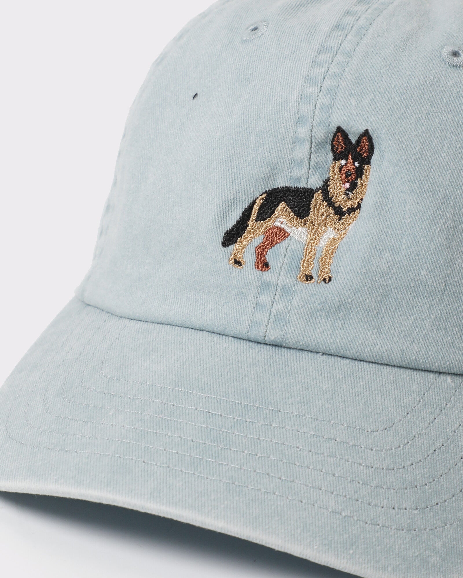 German Shepherd Embroidered Washed Cotton Dad Hat