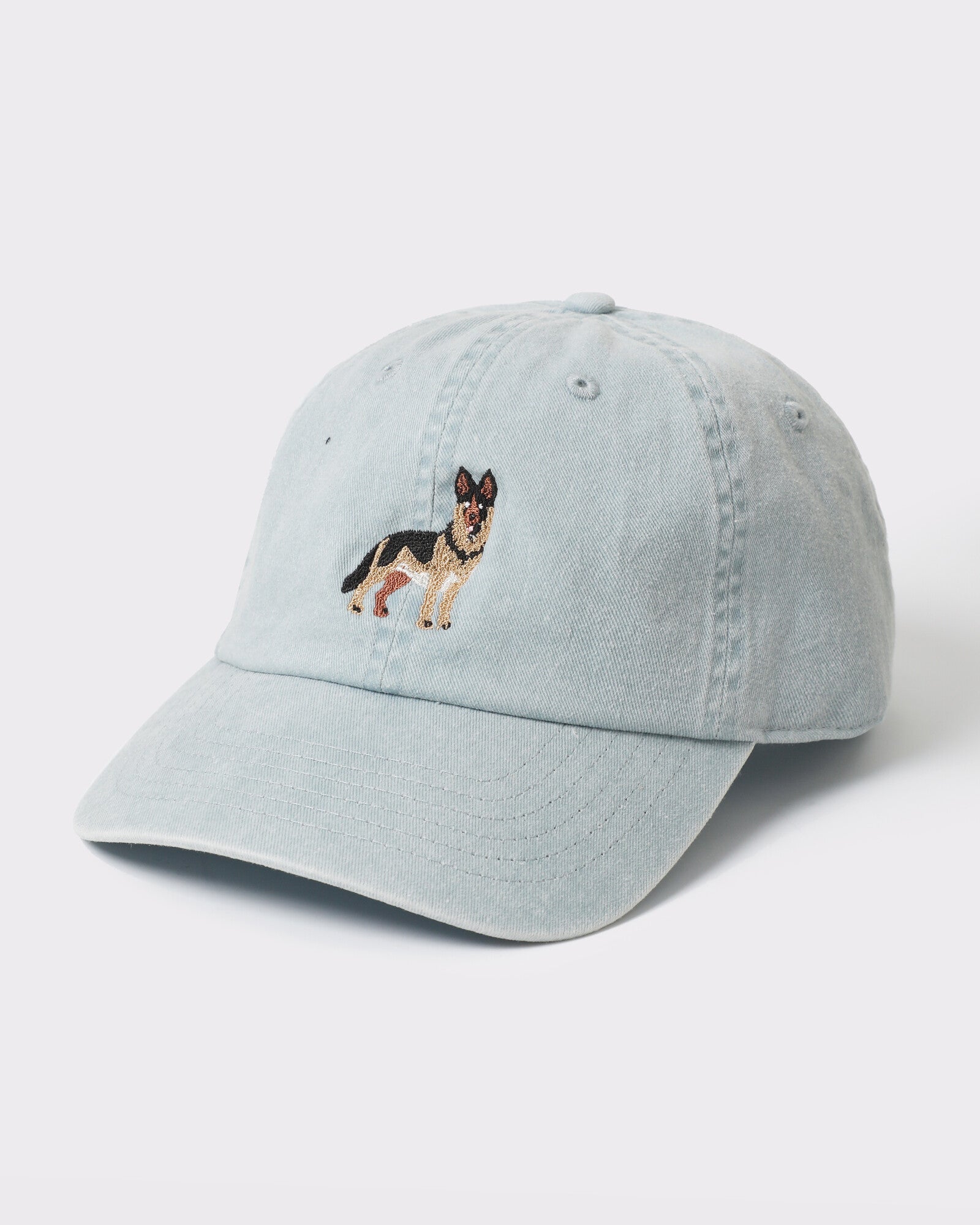 German Shepherd Embroidered Washed Cotton Dad Hat - Monster Artwork