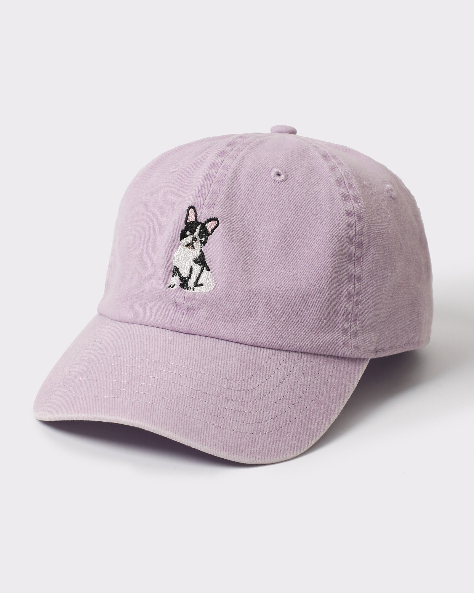 French Bulldog Embroidered Washed Cotton Dad Hat - Monster Artwork