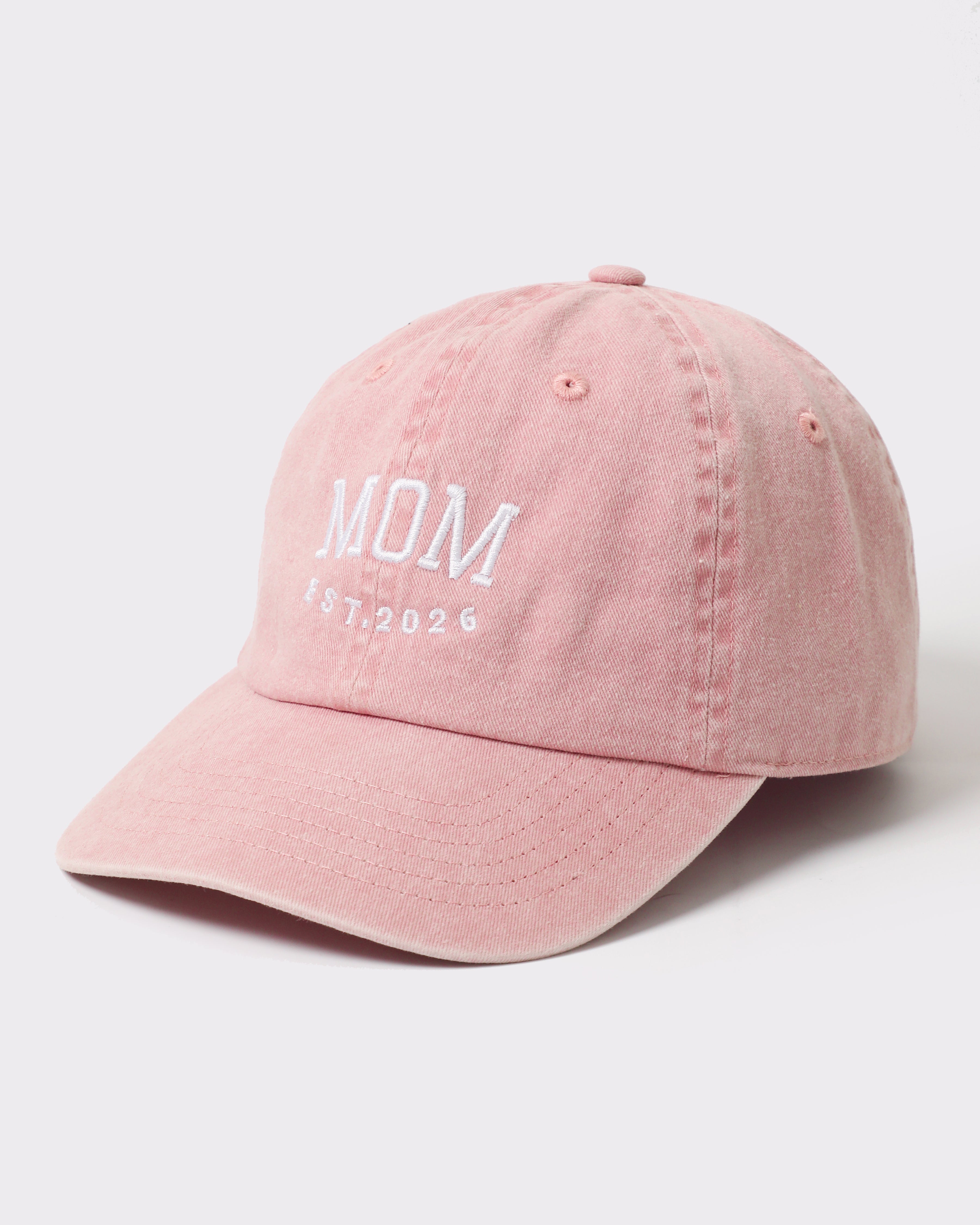 Mom Est. 2026 Embroidered Washed Cotton Dad Hat