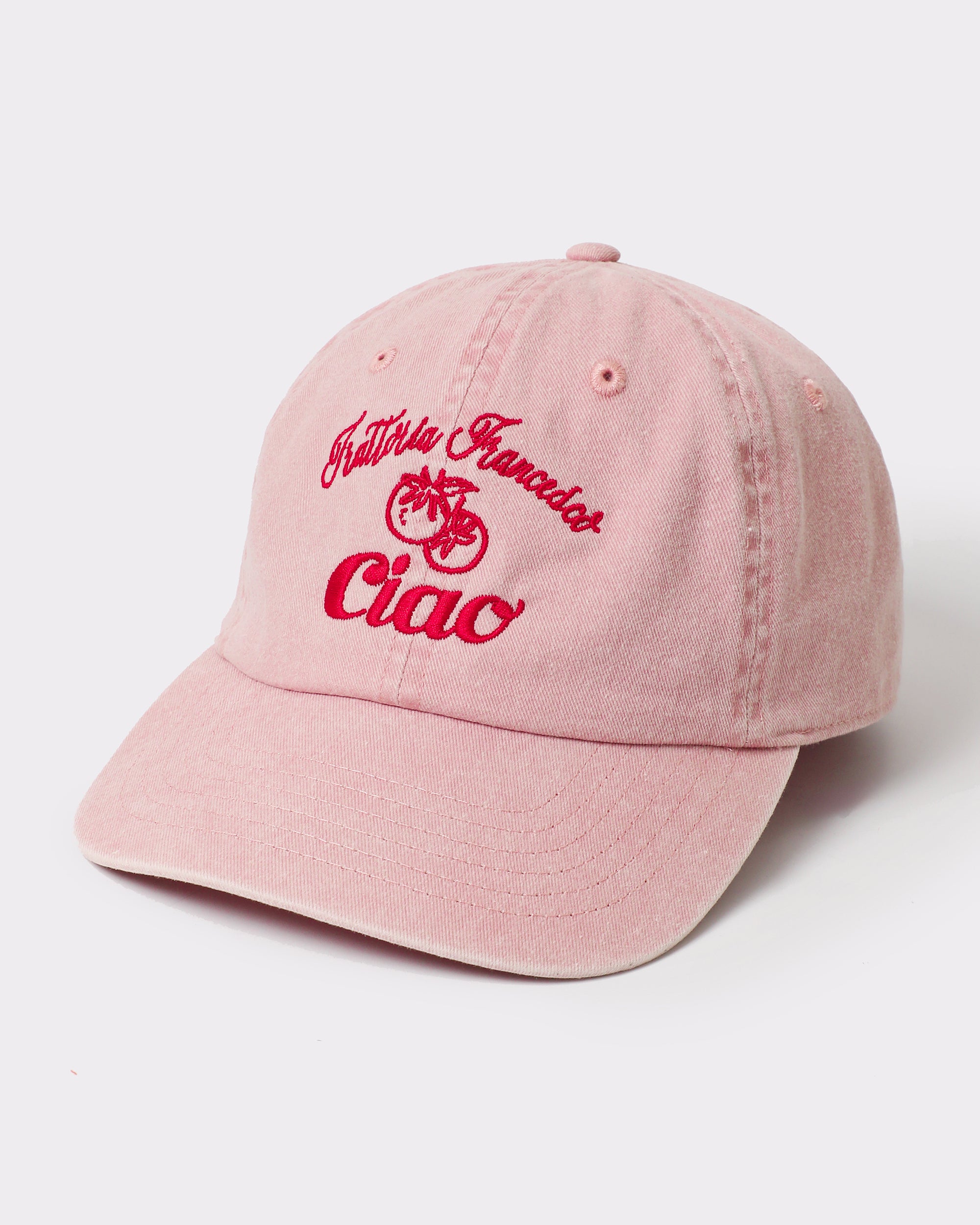 Trattoria Francesca Ciao Tomato Embroidered Washed Cotton Dad Hat
