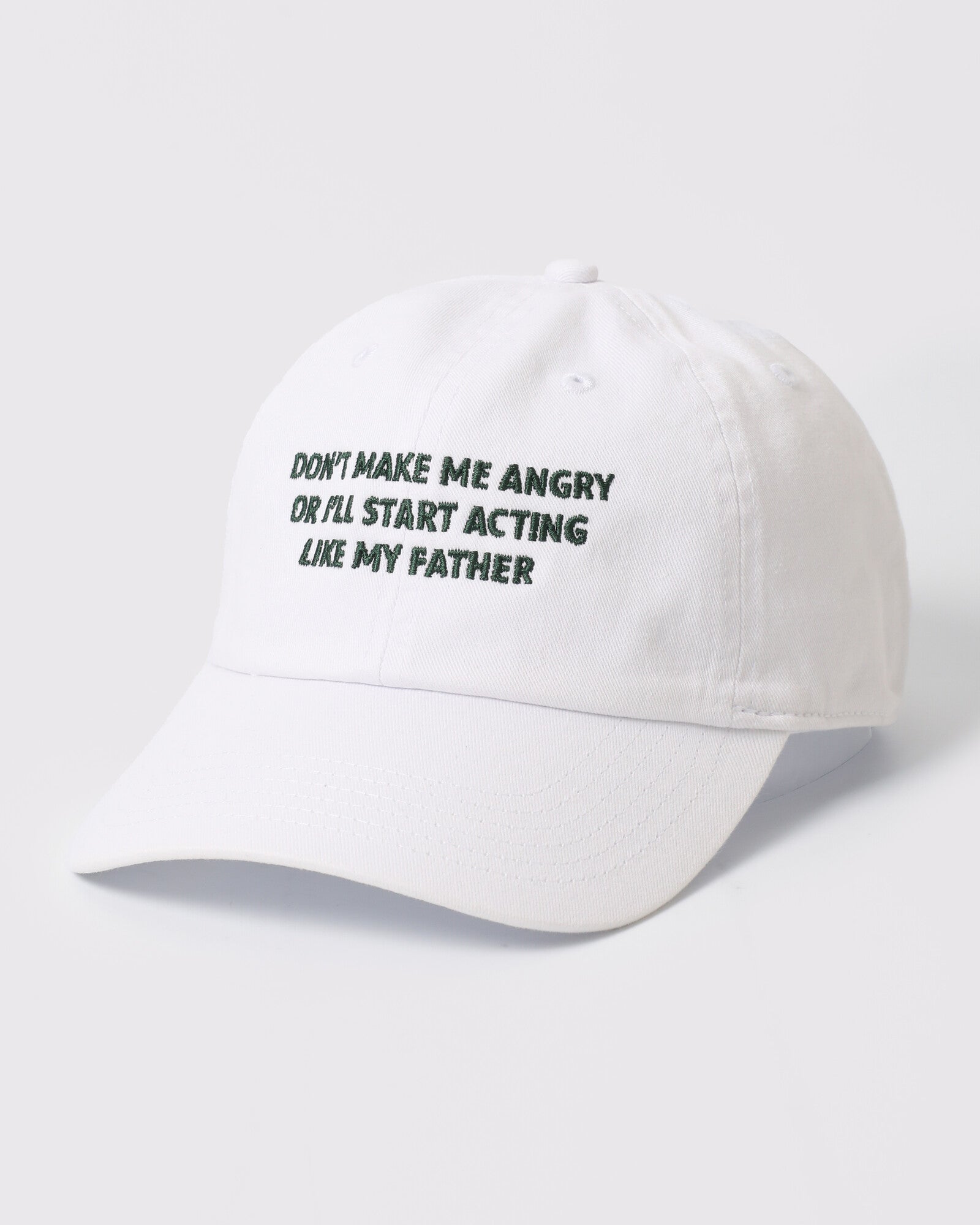 Don't Make Me Angry dad hat White