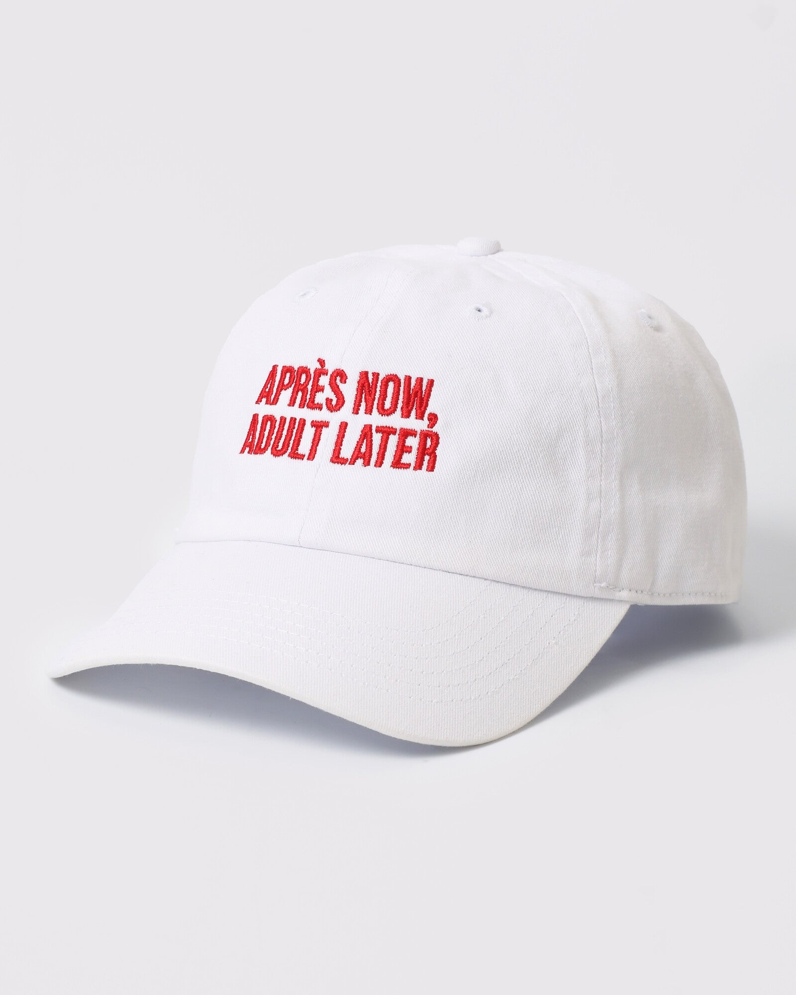 Apres Now Adult Later dad hat White