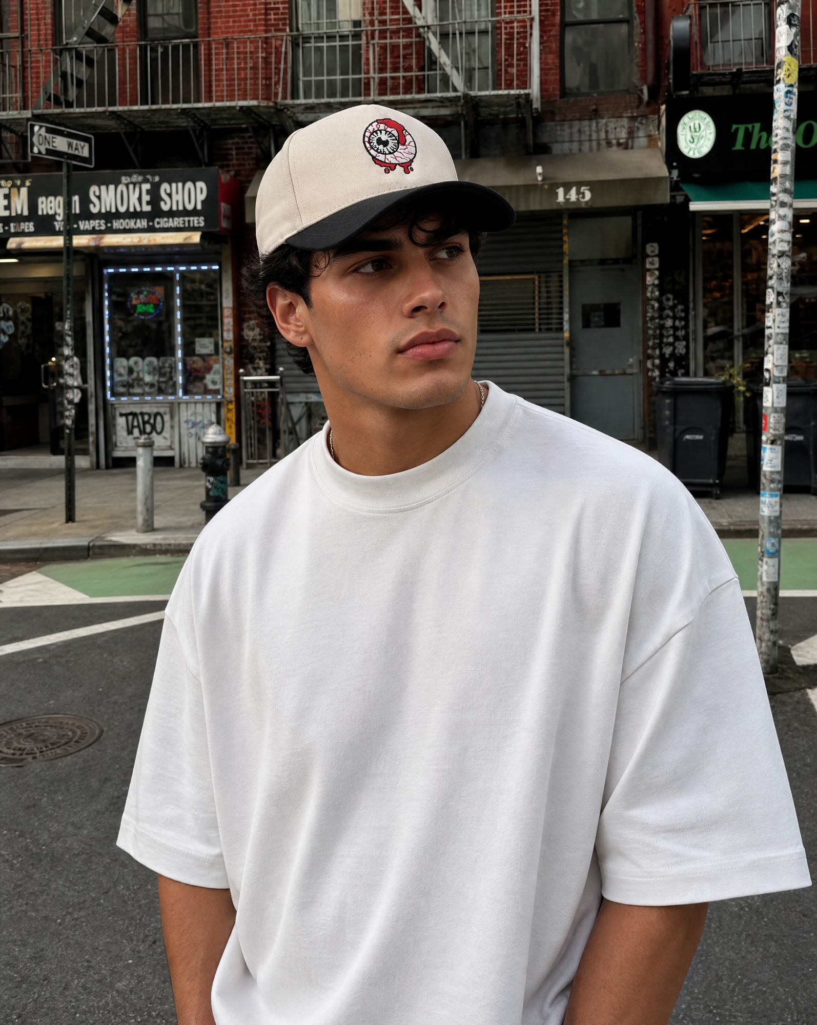 Eyeball Embroidered Two-Tone Trucker Hat