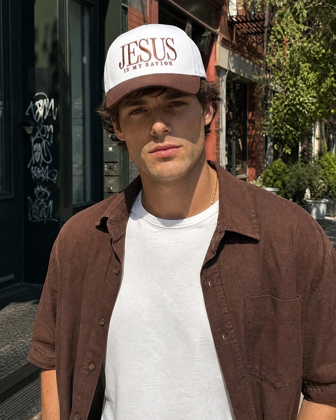 Jesus Is My Savior Embroidered Two-Tone Trucker Hat
