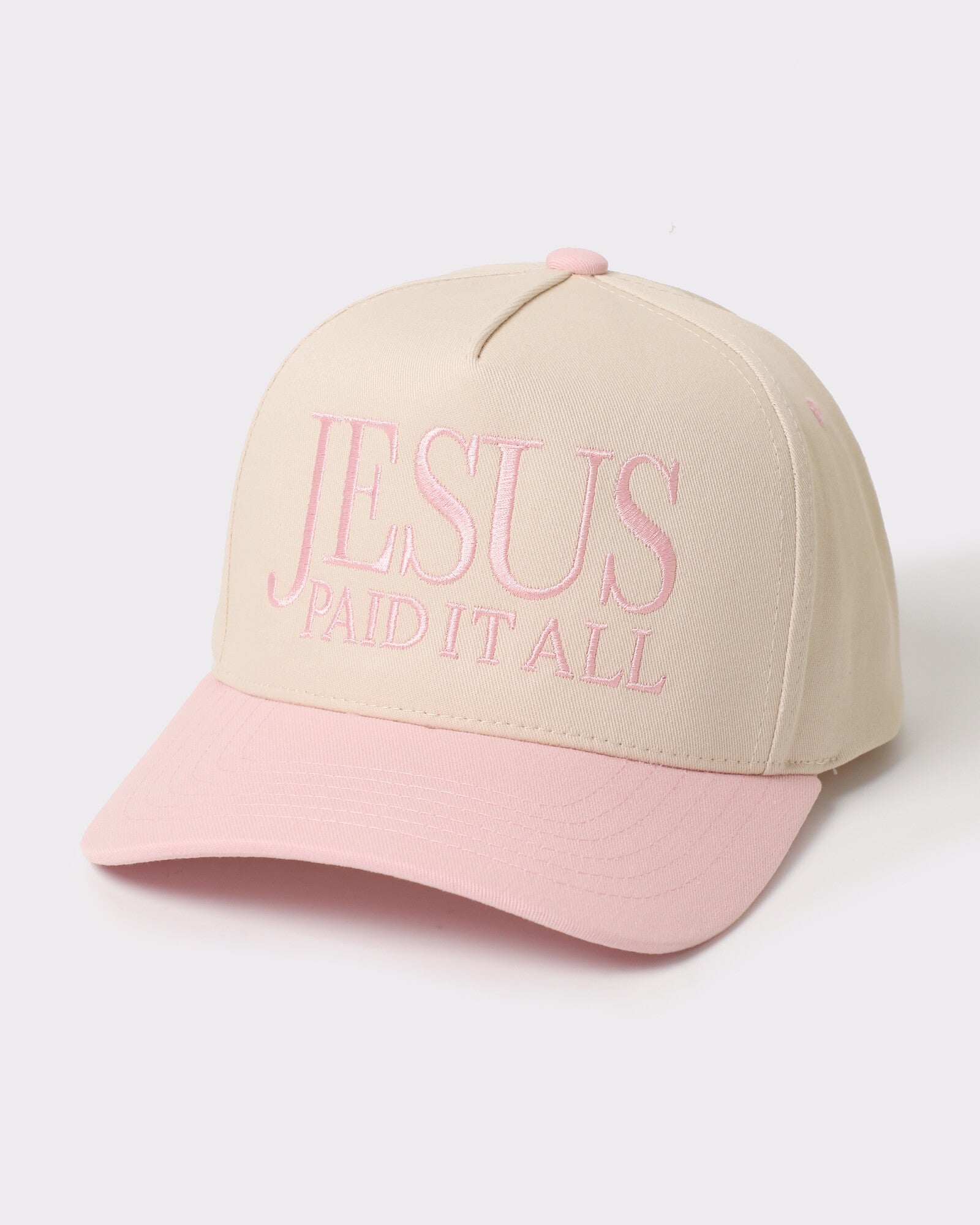 Jesus Paid It All trucker Light Pink