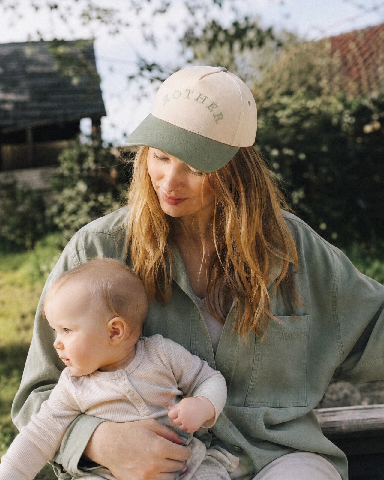 Mother Embroidered Two-Tone Cotton Cap
