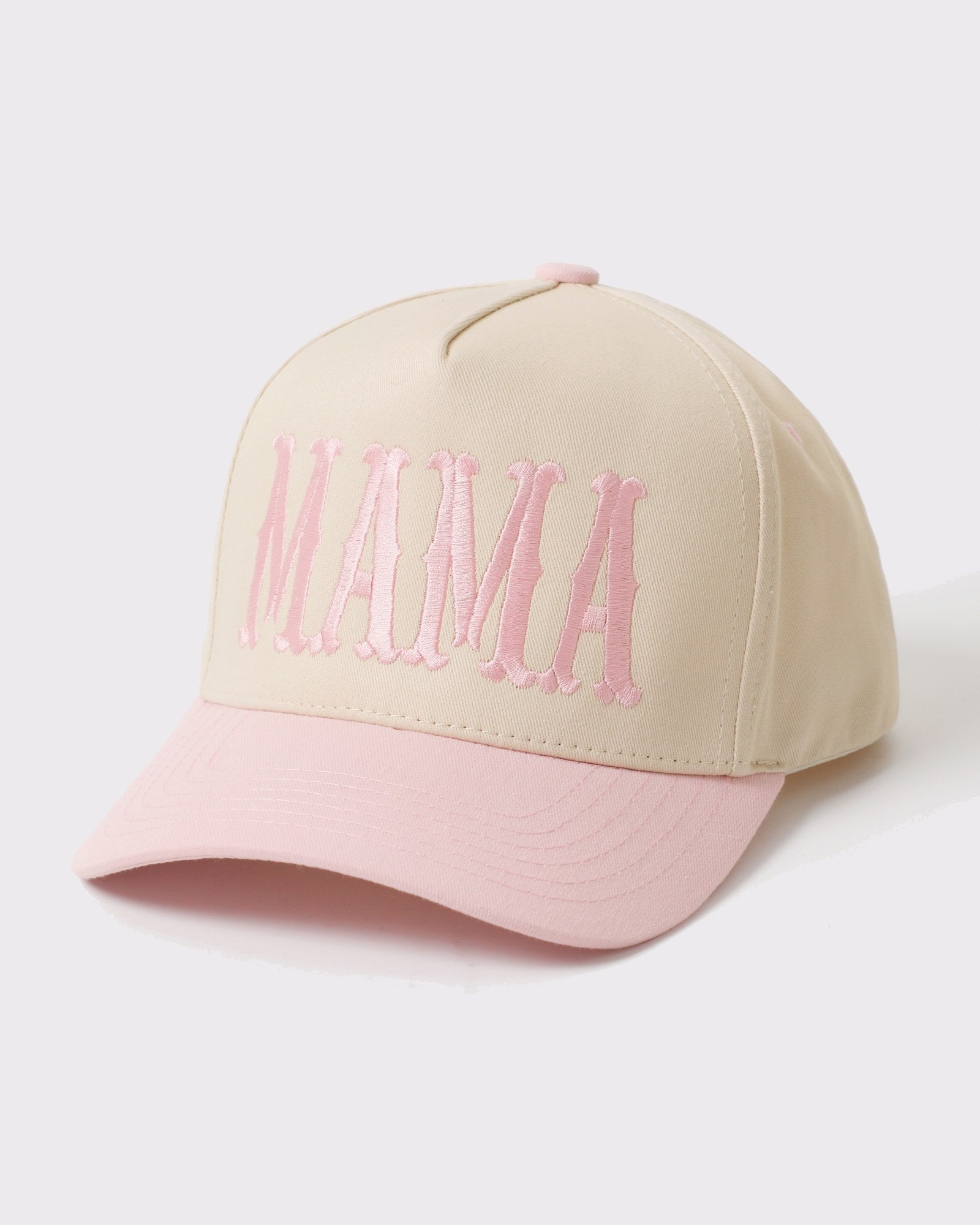 Mama Embroidered Two-Tone Cotton Cap