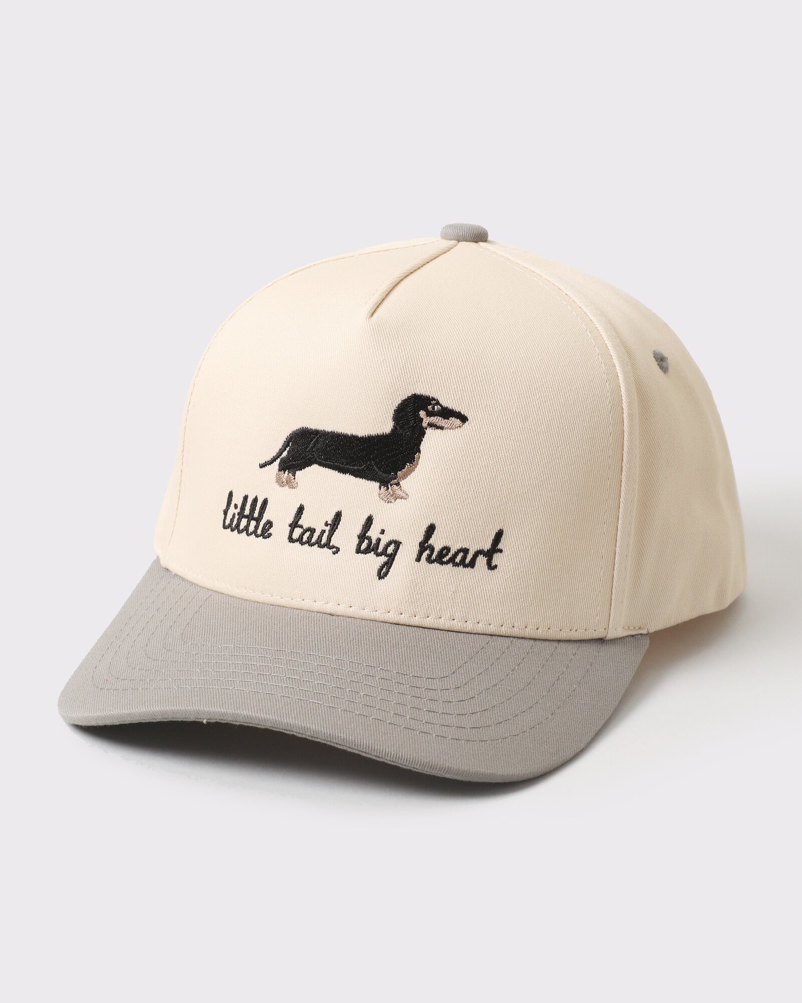 Little Tail Big Heart Dachshund trucker Grey