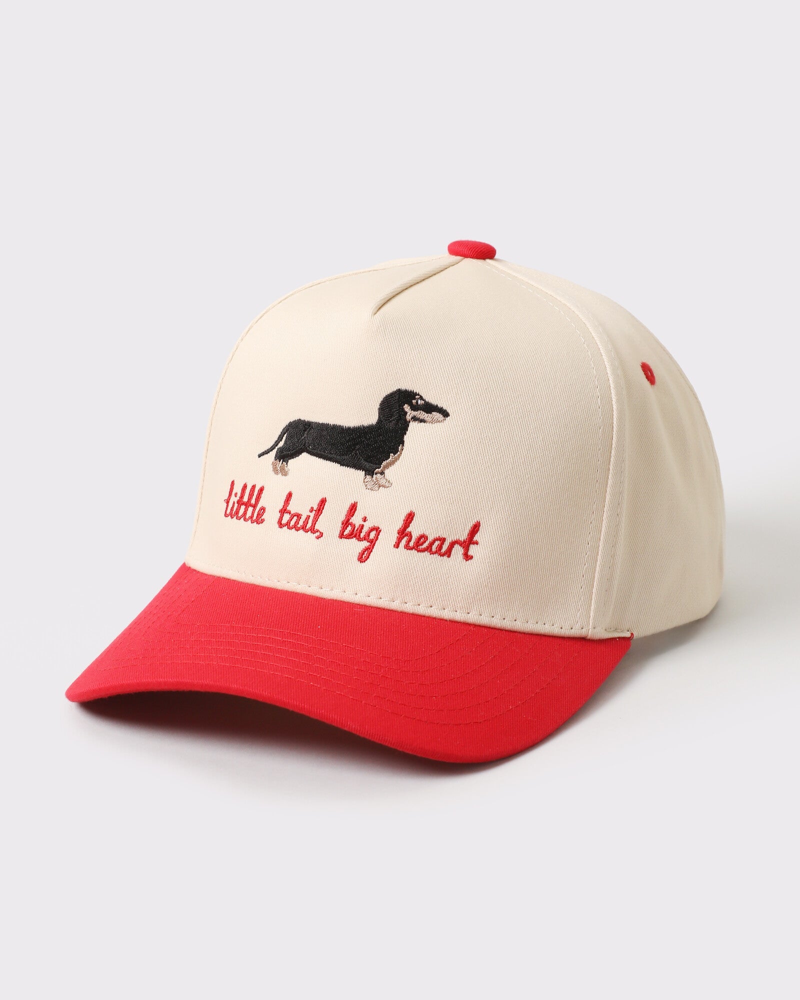 Little Tail Big Heart Dachshund trucker Red