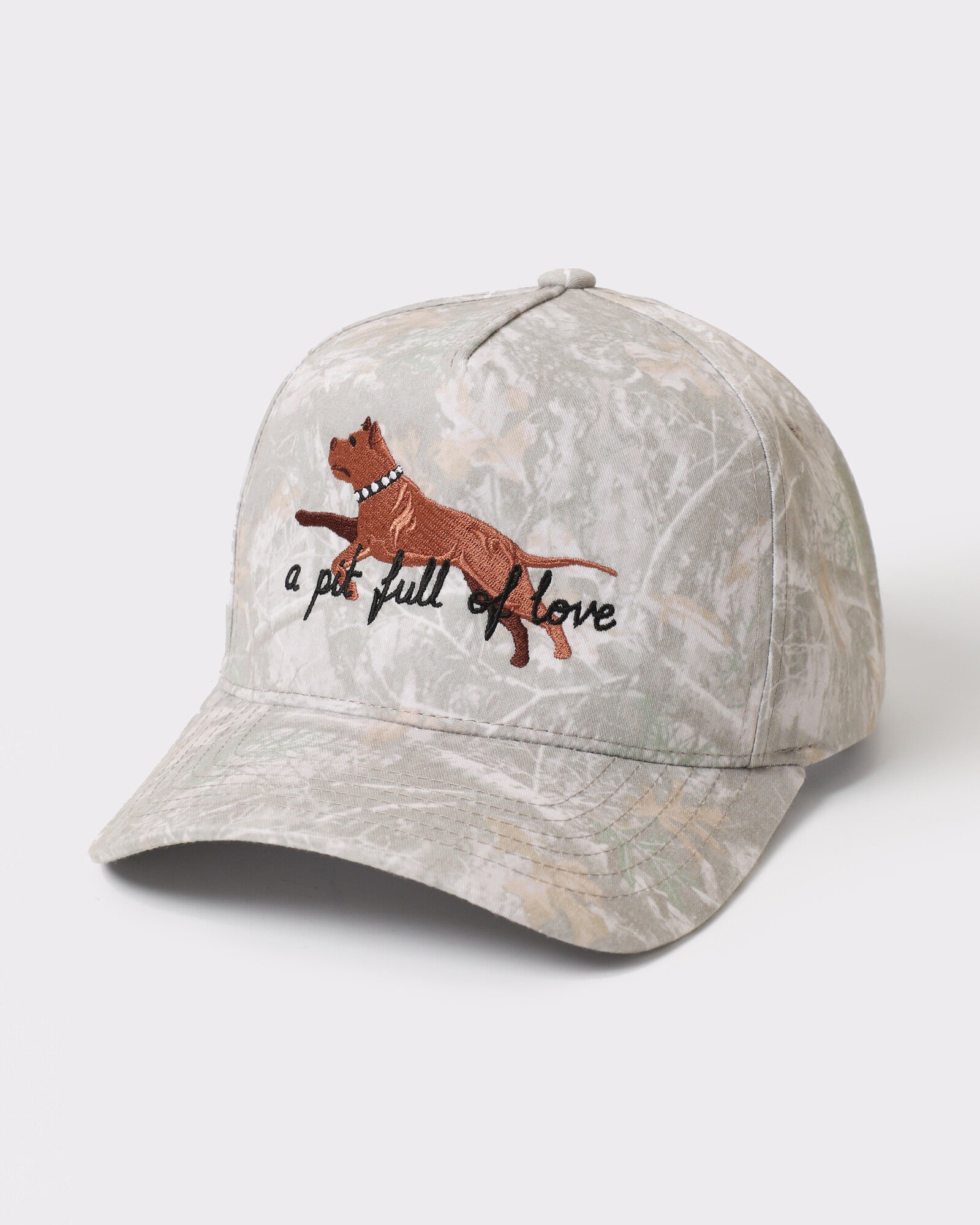 A Pit Full Of Love Pitbull Embroidered Camo Trucker Hat - Monster Artwork