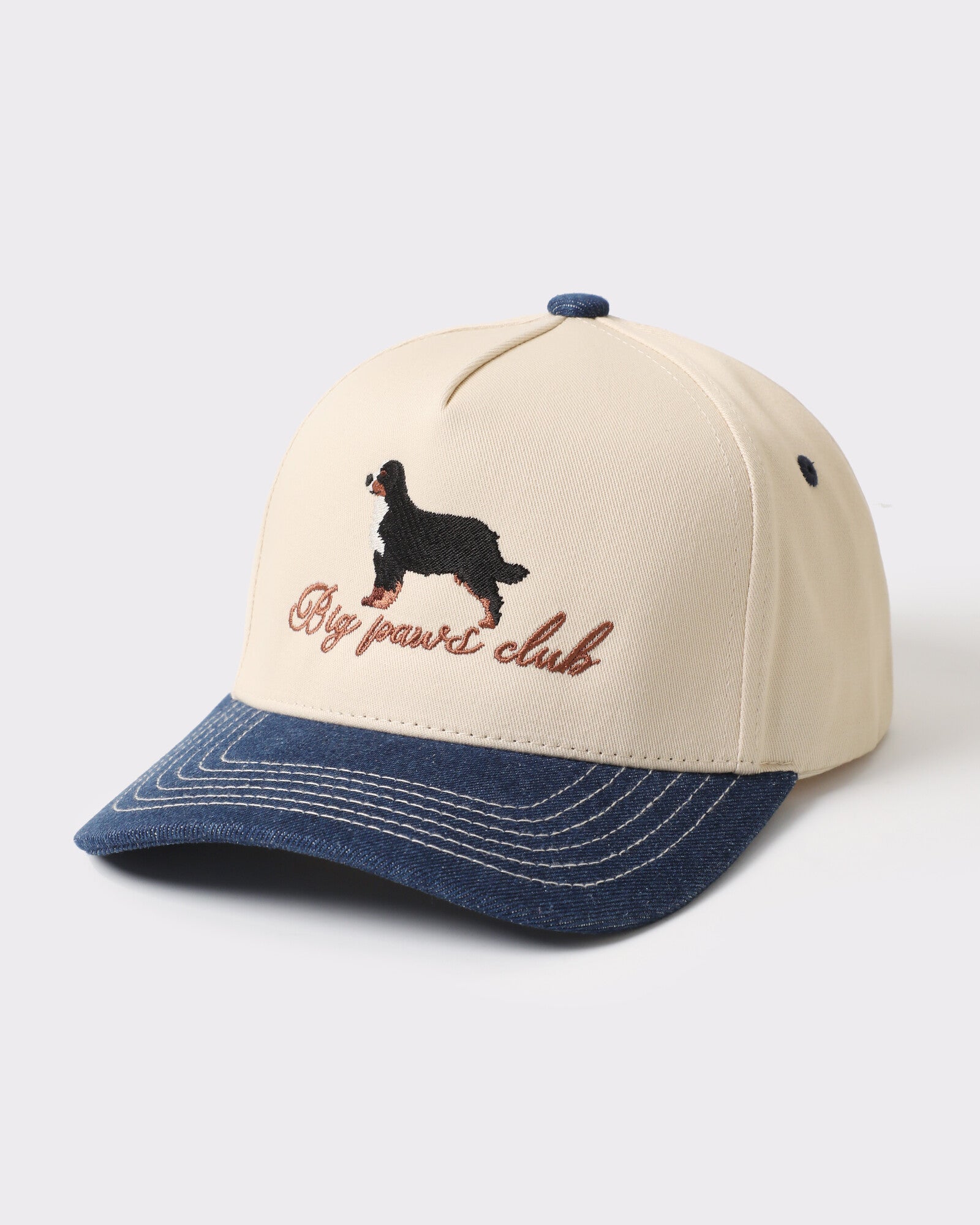 Big Paws Club Bernese Embroidered Two-Tone Trucker Hat - Monster Artwork