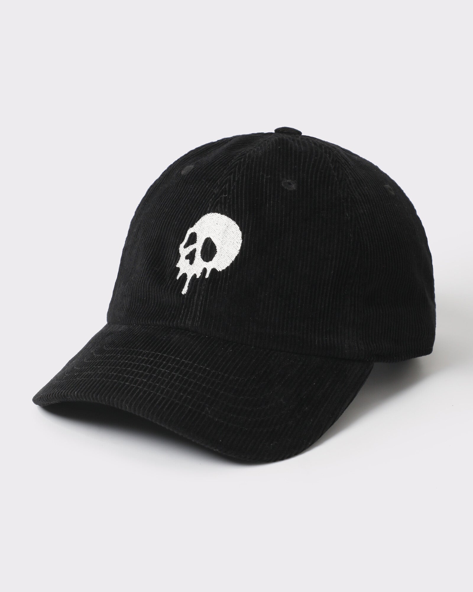 Skull corduroy dad hat Black