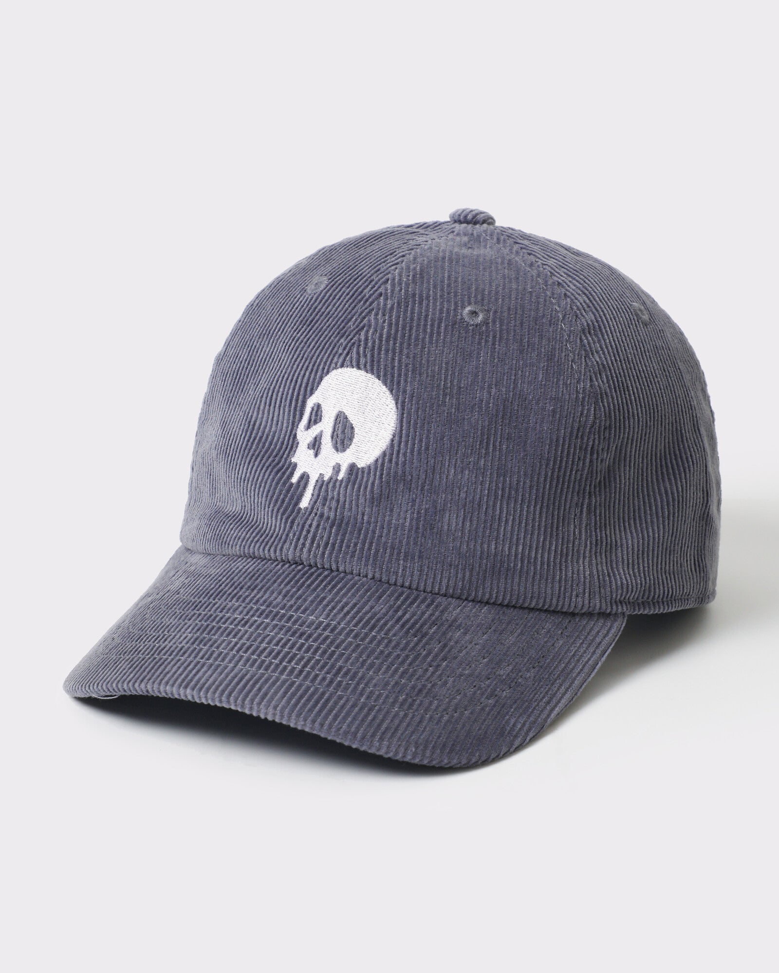 Skull corduroy dad hat Blue Grey