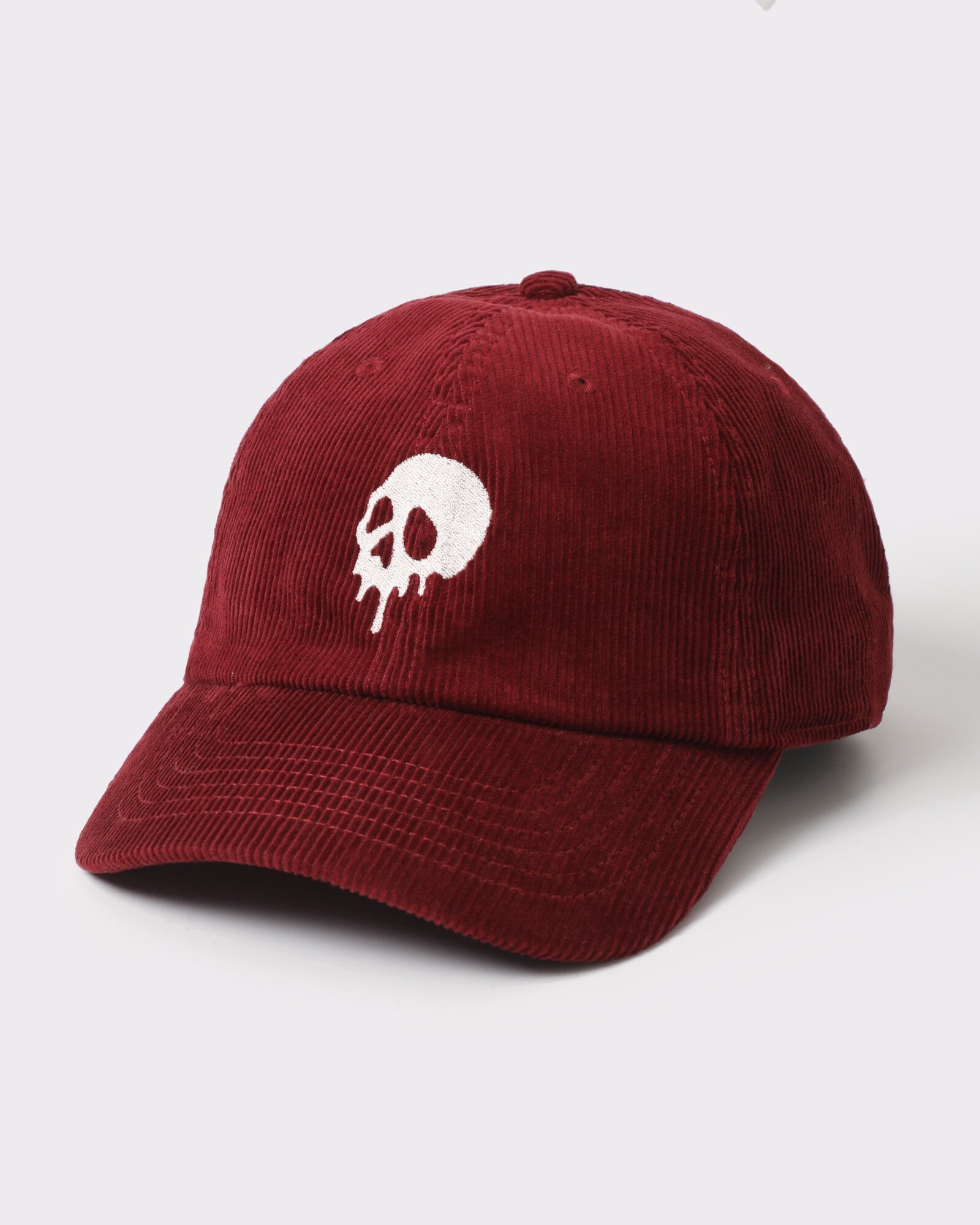 Skull corduroy dad hat Burgundy