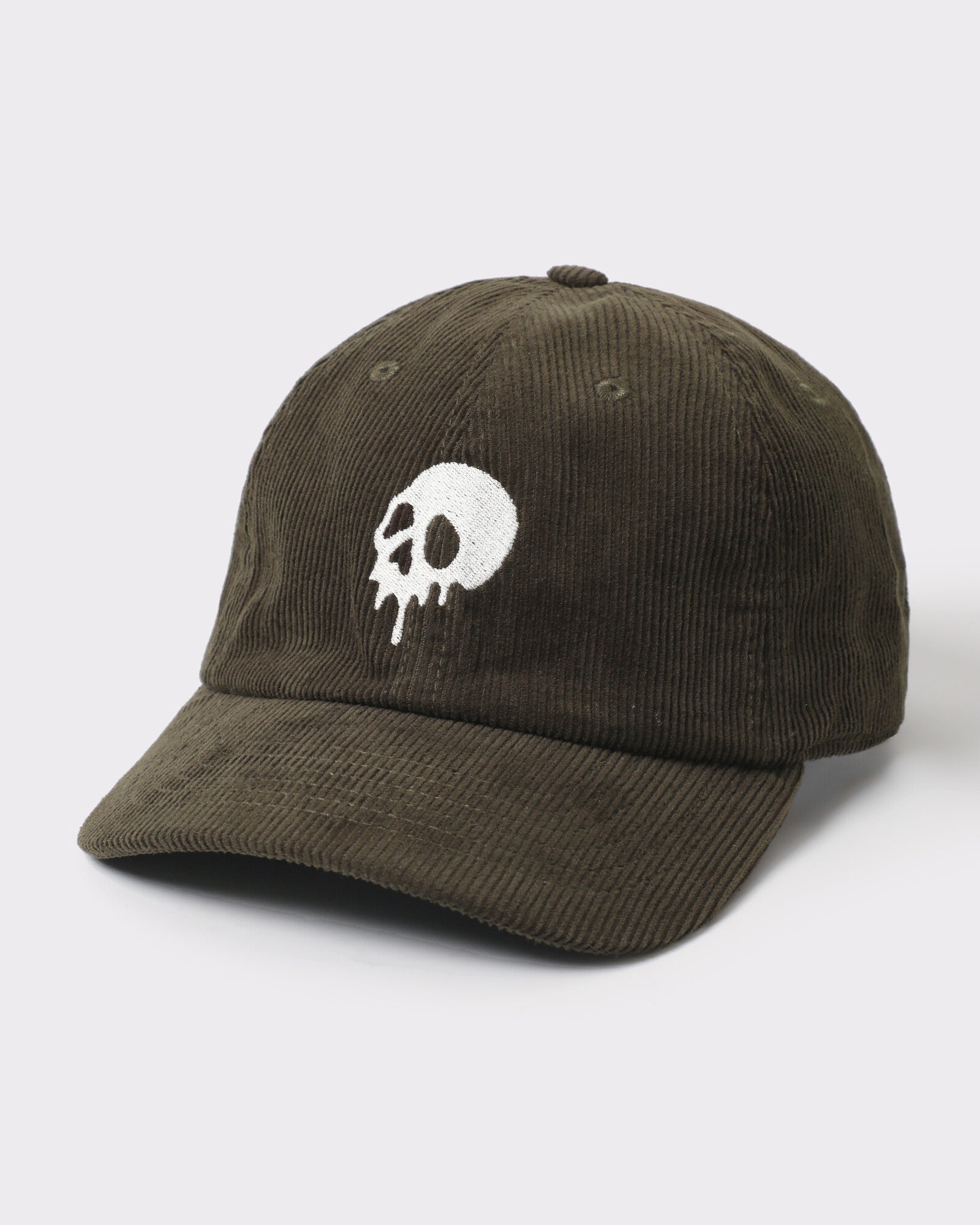 Skull corduroy dad hat Olive