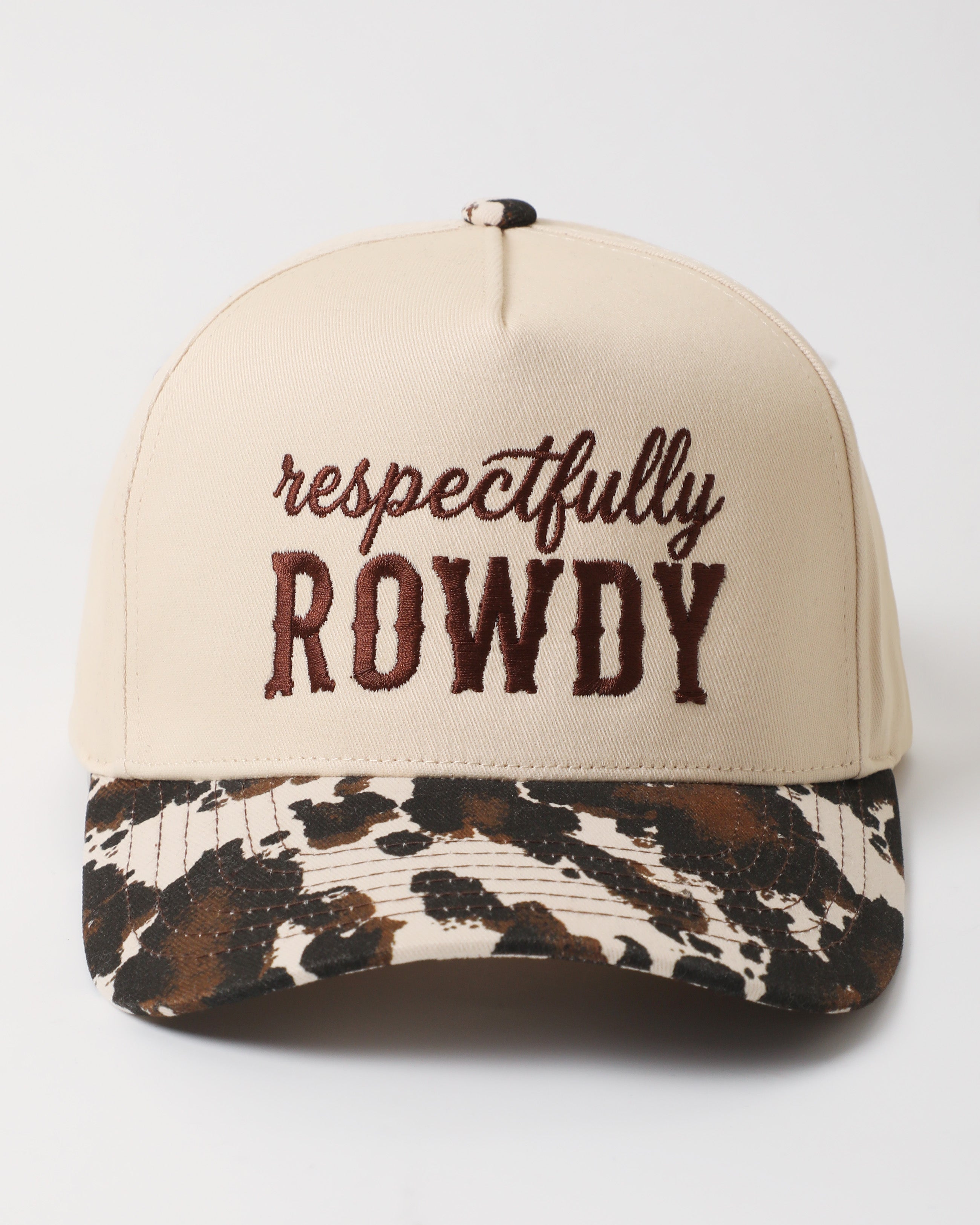 Respectfully Rowdy Embroidered Animal Print Trucker Hat