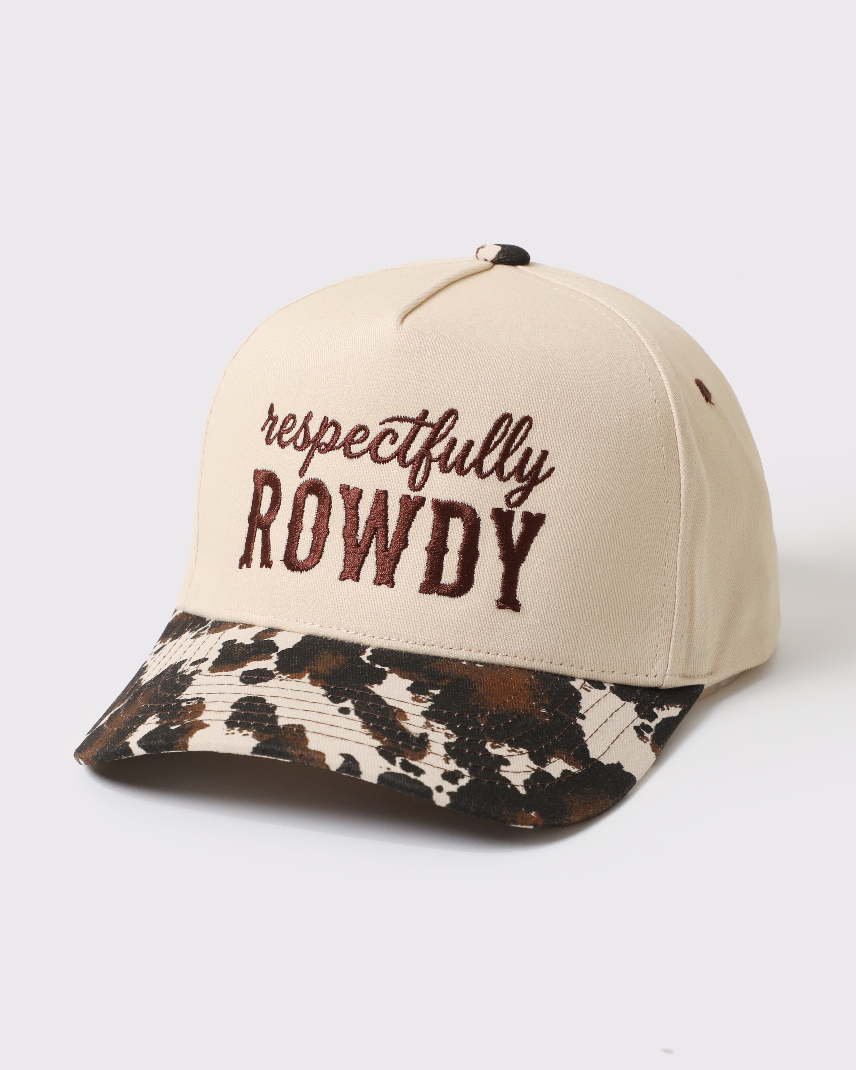 Respectfully Rowdy Embroidered Animal Print Trucker Hat