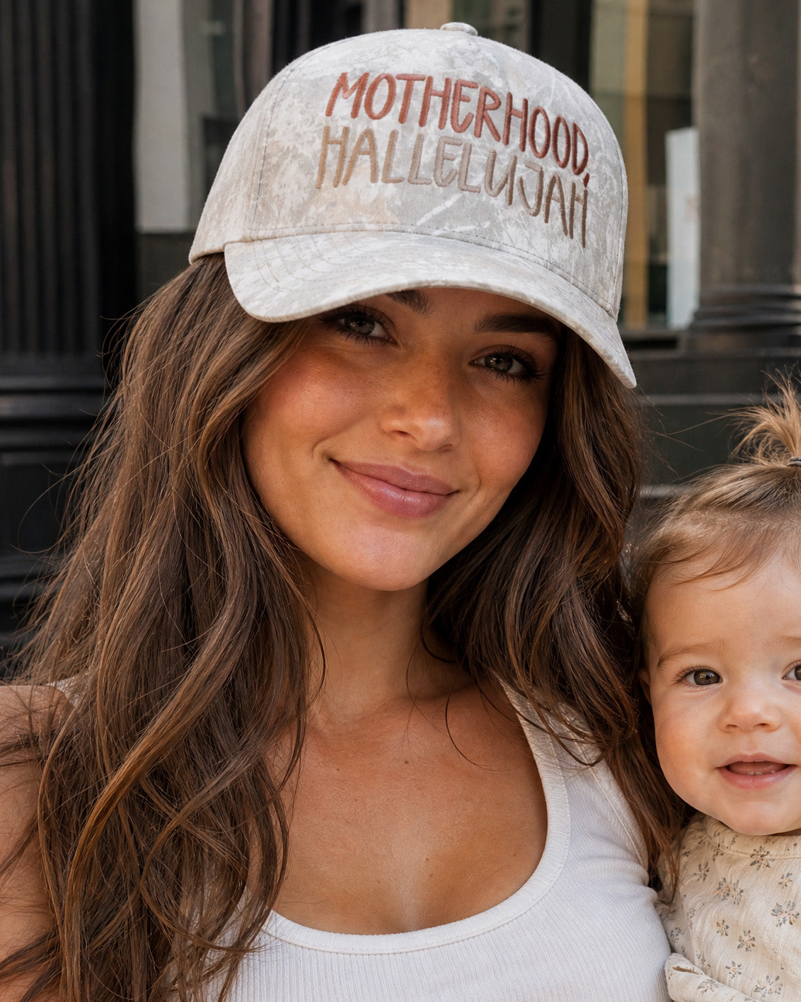Motherhood Hallelujah Embroidered Camo Trucker Hat