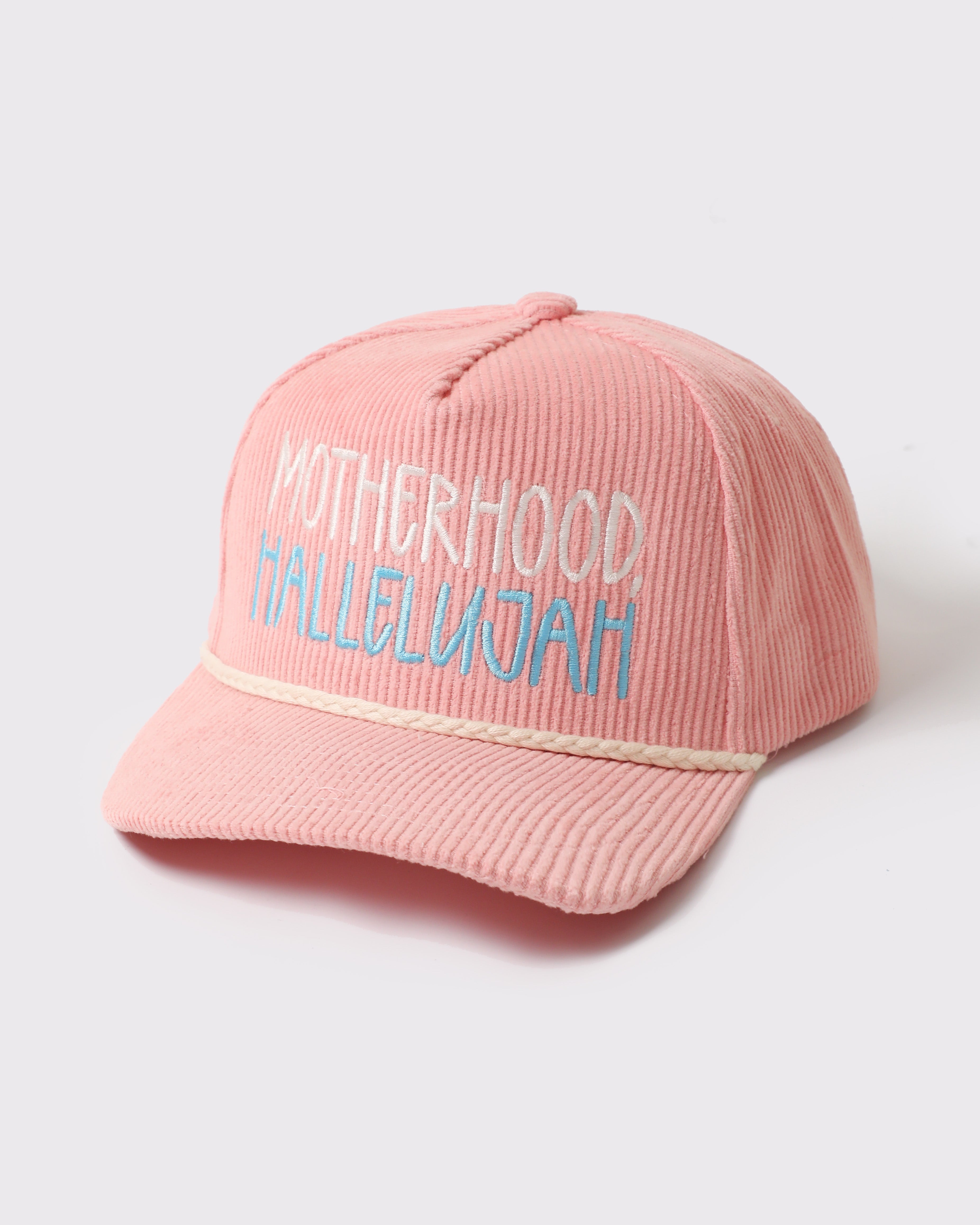 Motherhood Hallelujah Embroidered Corduroy Rope Trucker Hat