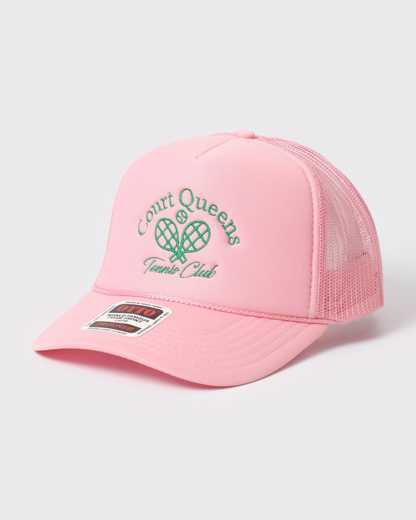 Court Queens Tennis Club foam trucker Pink Green