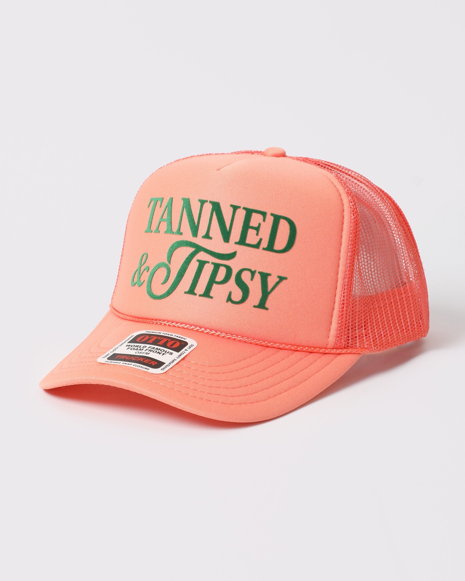 Tanned and Tipsy foam trucker Coral