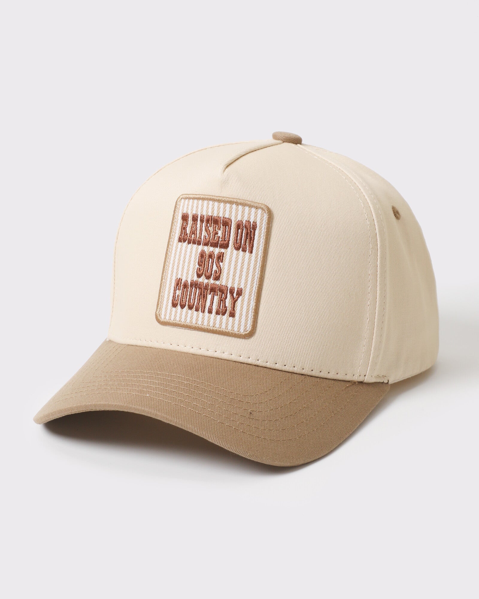 Raised On 90s Country Patch Two-Tone Trucker Hat - Monster Artwork