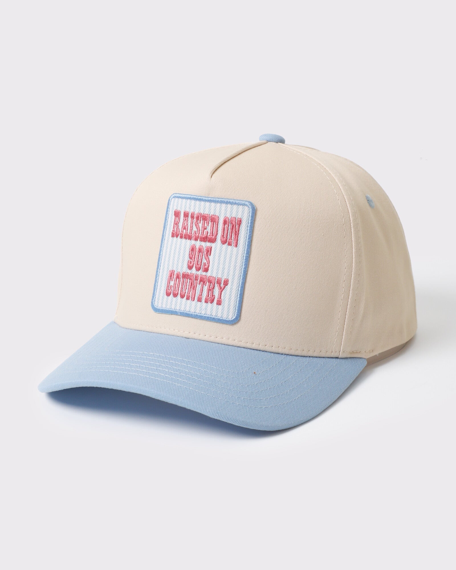Raised On 90s Country two-tone trucker Sky Blue