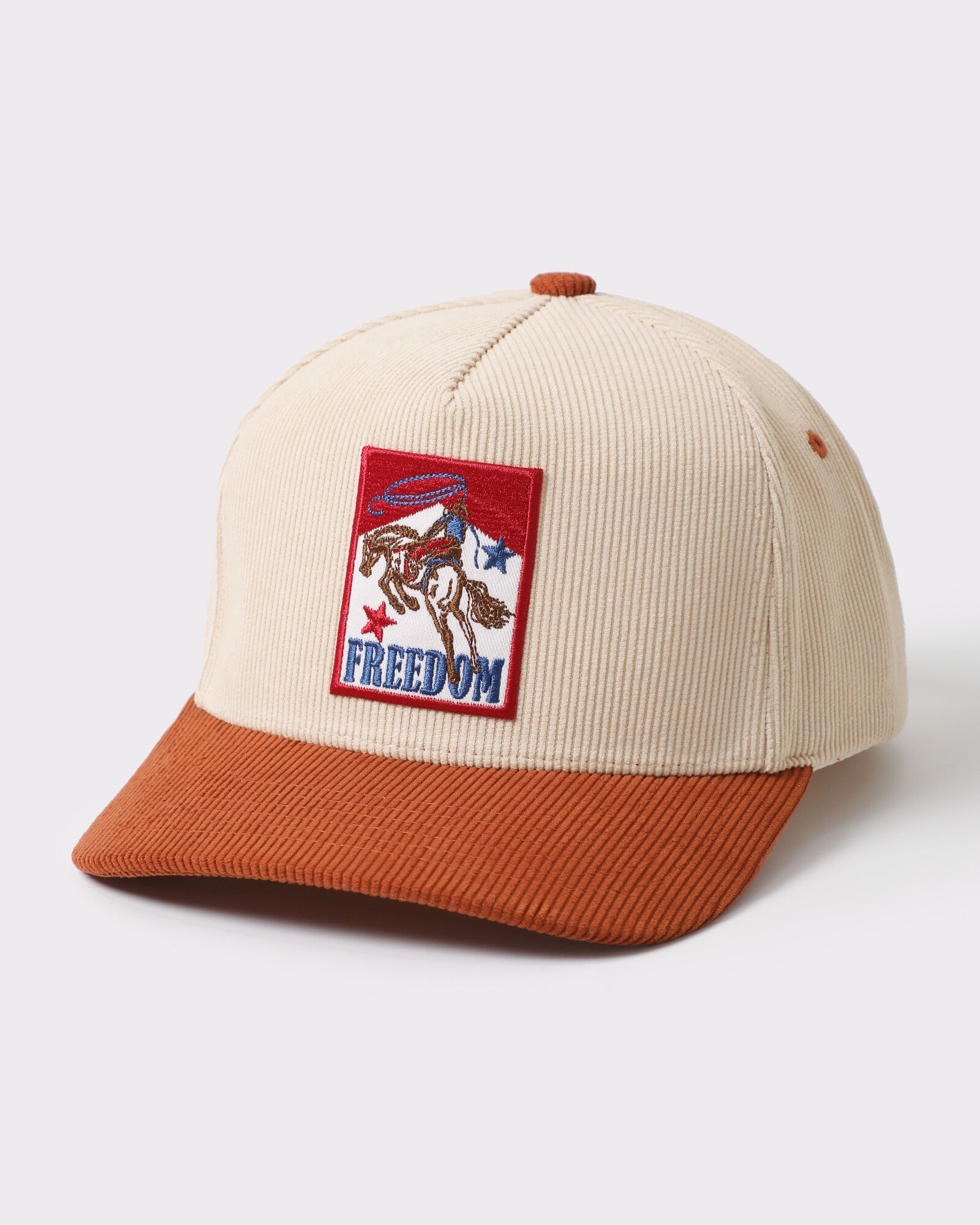 Freedom Rodeo Bronco Patch Corduroy Trucker Hat - Monster Artwork