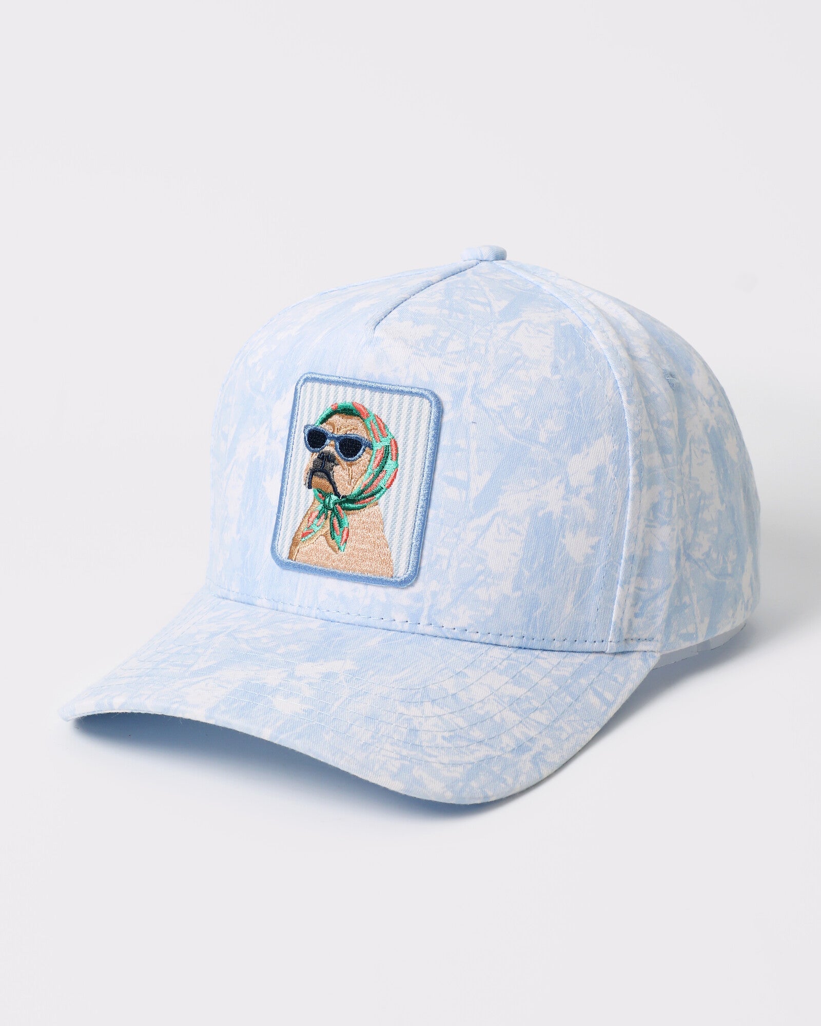 Cool Dog patch tie-dye trucker Blue Camo