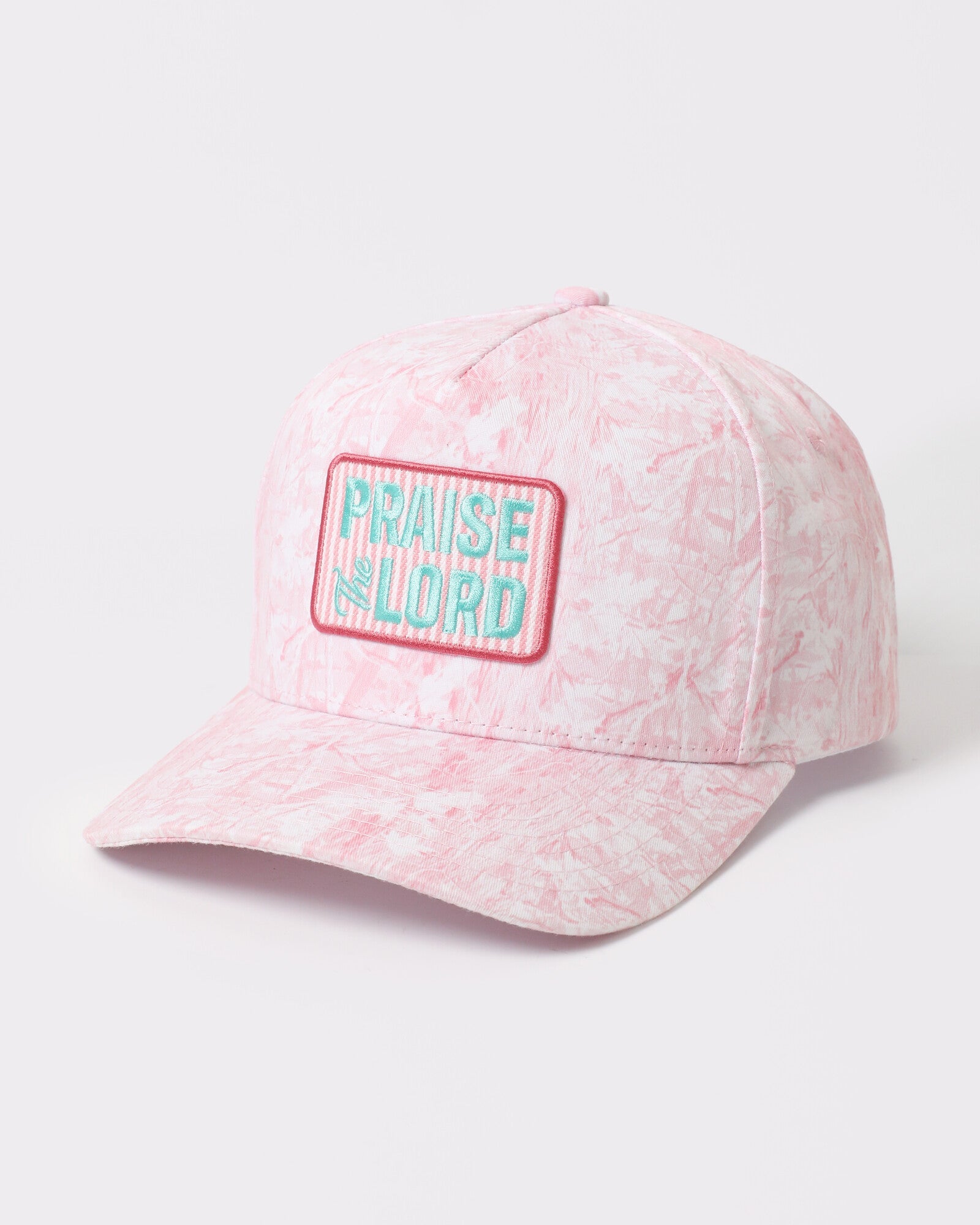 Praise The Lord Patch Tie-Dye Trucker Hat - Monster Artwork