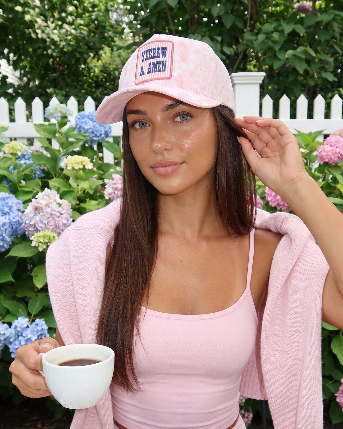 Yeehaw & Amen Patch Tie-Dye Trucker Hat
