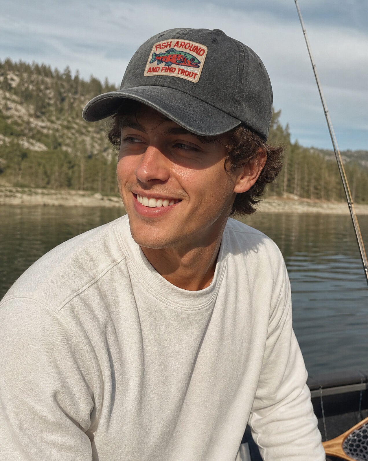 Fish Around And Find Trout Patch Washed Cotton Dad Hat