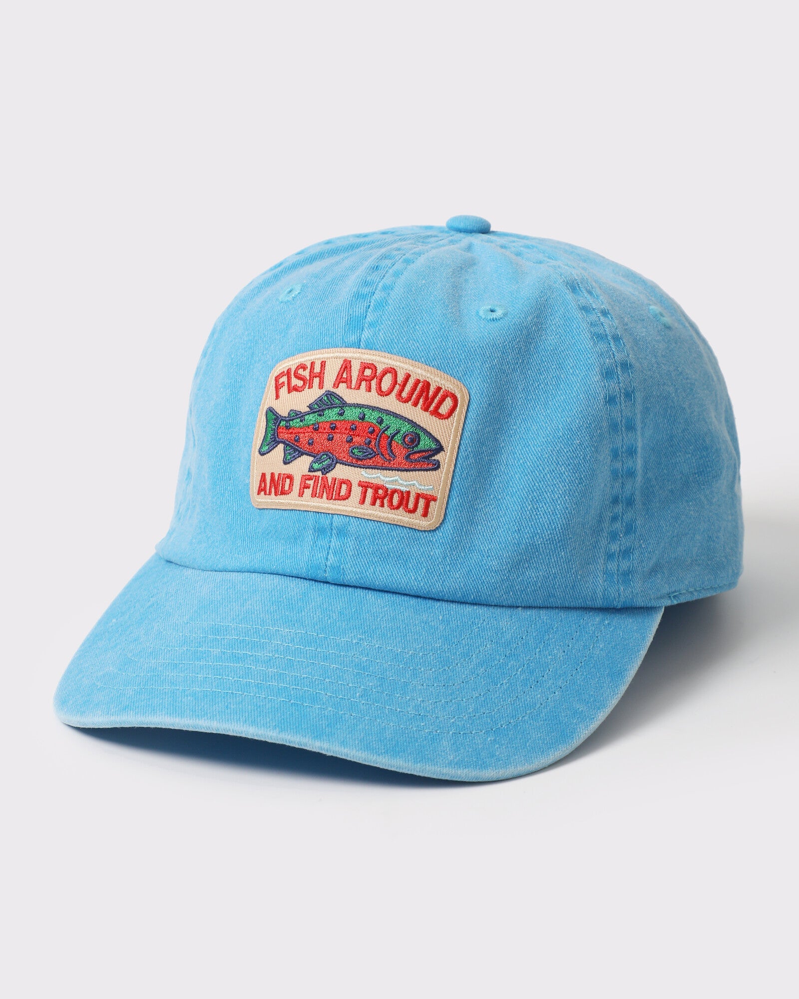 Fish Around And Find Trout patch dad hat Turquoise