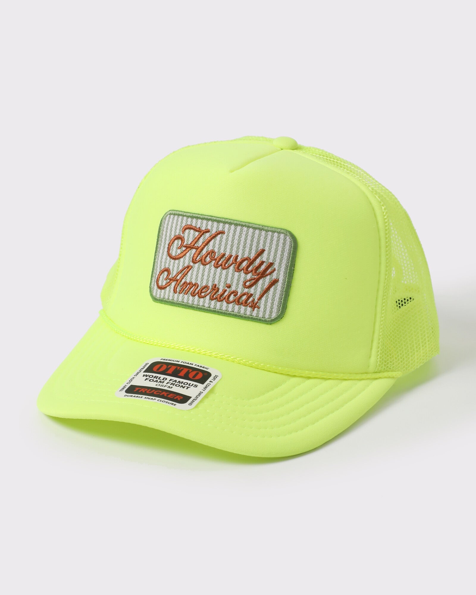 Howdy America foam trucker Neon Yellow