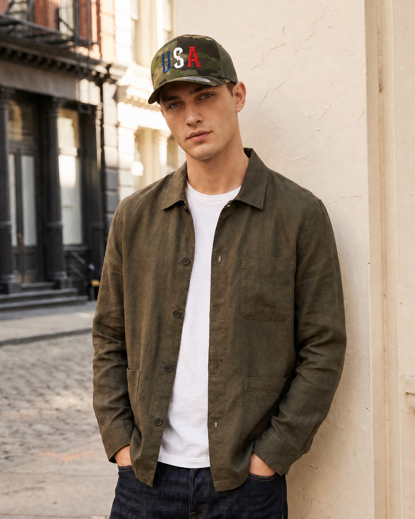 USA Embroidered MultiCam Trucker Hat